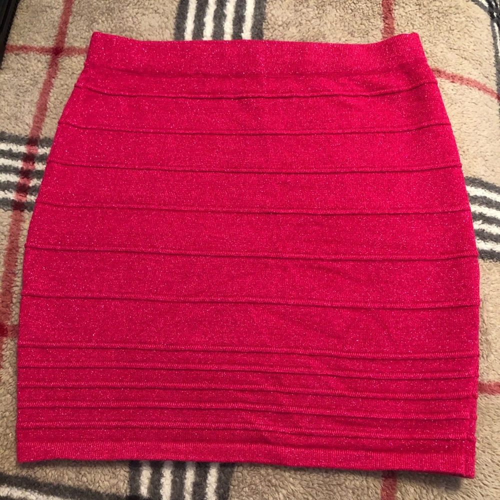 Hot pink mini skirt